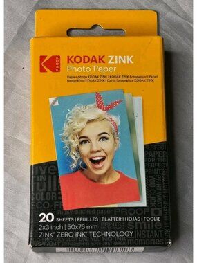 Kodak Premium Zink Photo Paper 2 x 3" 20 Sheets Sticky-Backed Photo Paper